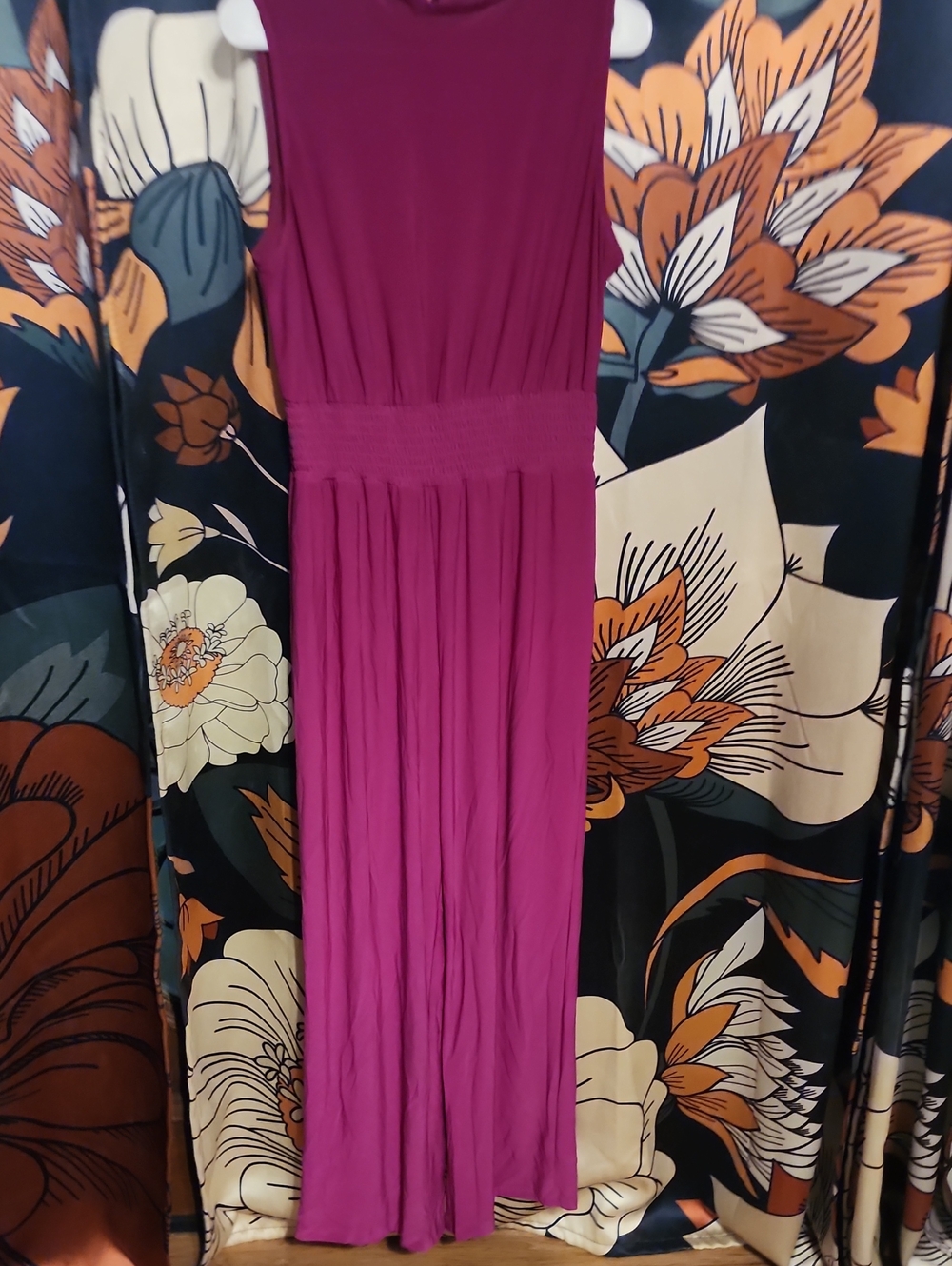 MARINA Sleeveless Fuchsia Jumpsuit